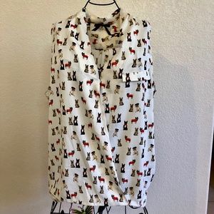 Ali & Kris Dog print sleeveless blouse
